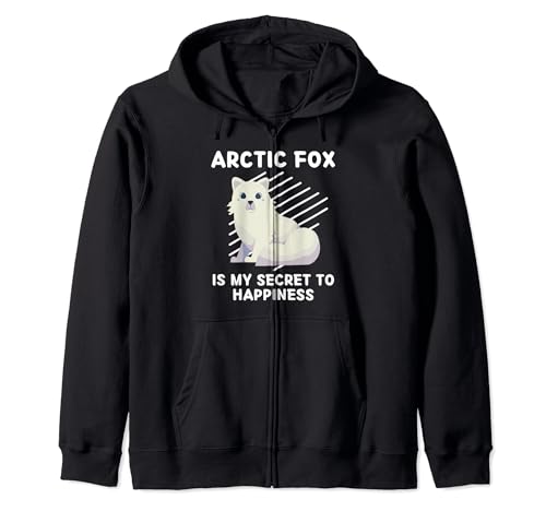El lindo zorro ártico es mi secreto de la felicidad Arctic Fox Sudadera con Capucha