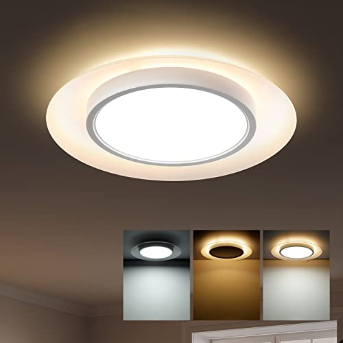 Taloya 13Inch Flush Mount Ceiling Light 22W, 5 Color Temperature Setting With Nightlight 3000K,Slim Modern Design Led Ceiling Light Fixture For Dining Room,Hallway,Stairwell,Bedroom #TOP25