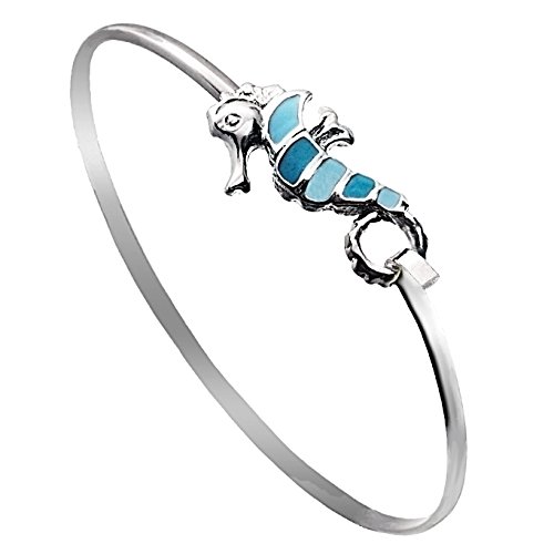 Seahorse Sea Life Latch Cuff Bracelet