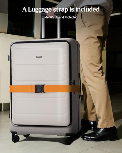 Checked Luggage, 28 Inch Luggage with Spinner Wheels, Large Suitcase with Lightweight PC Hard Shell, Aluminum Frame, Top Opening, YKK Zipper, TSA Lock (White, 1PC) - Image 8