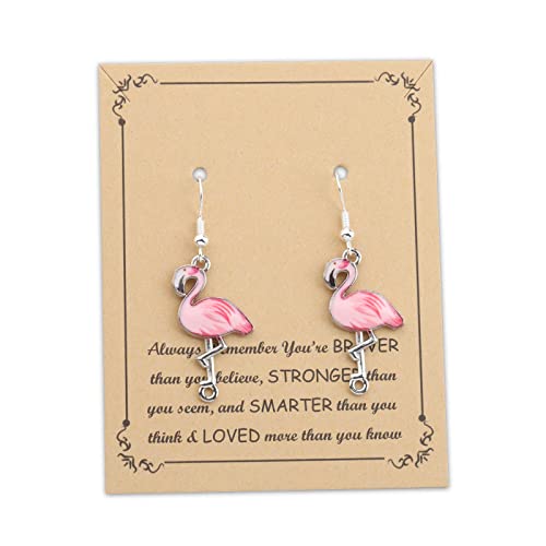 Flamingo Dangle Earrings - Flamingo Lover Gifts & Jewelry