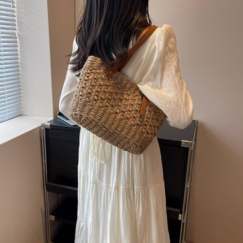 Women's Straw Bag Handmade Woven Rattan Handbags 2025 Vacation Summer Purse Large Crochet Straw Boho Beach Tote Bags2
