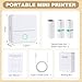 Print Pods Mini Printer, Thermal Inkless Sticker Maker with 3 Rolls Printing Paper, Pocket Printpod for phone, Impresora Portátil for Notes, Flashcards, Journal, DIY, Compatible with iOS & Android