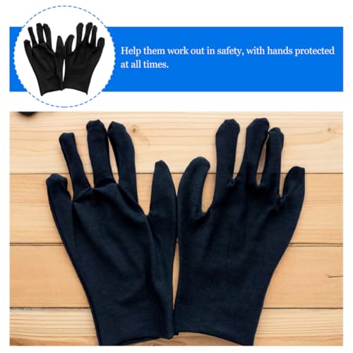 Guantes de seguridad Mipcase de algodón negros en talla M para trabajos de construcción 3
