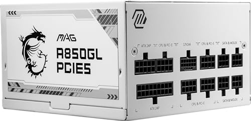 Image of MSI MAG A850 GL PCIE5 WHITE 80PLUS GOLD ATX3.0 /PCIE5.0対応 フルモジュラー コンパクトサイズ 850W PC電源ユニット MAG A850GL PCIE5 WHITE PS1368