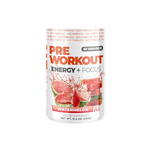 Image of About Time Pre Workout Energy + Focus, Watermelon | 60mg Caffeine from Green Tea, Natural Flavors, No Jitters or Crashes, No Stim, Gluten Free, Sugar Free, 60 Servings