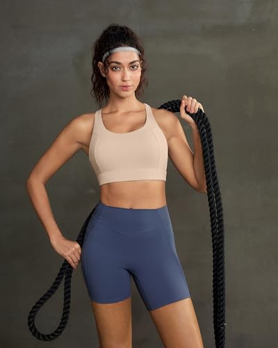 Image of RUNNING GIRL Sports Bra for Women High Support,Strappy Running Supportive High Impact Sports Bras with Sewn in Pads