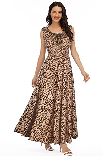 Image of OSTOO Women's 2026 Summer Boho Floral Print Tiered Casual Flowy Long Maxi Dress