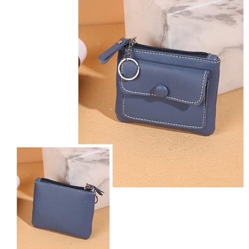 Ladies Zipper Cropped Wallet Card Holder Buckle Purse Key Case(E)2