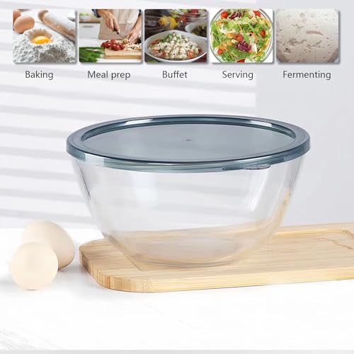 Bowl de vidrio grande 4.7QT con tapa miniatura 6