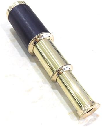 Brass Metal Telescope with Wooden Box (Size: 6 Inches)