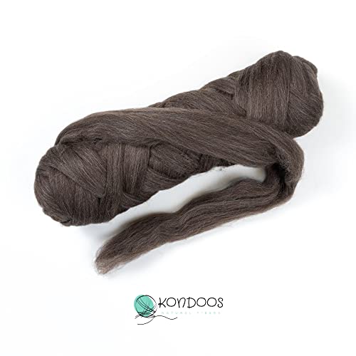 Kondoos Natural Wool Bulk roving, 2 lb. Best Wool for Spinning arm Knitting, Felting - Image 2