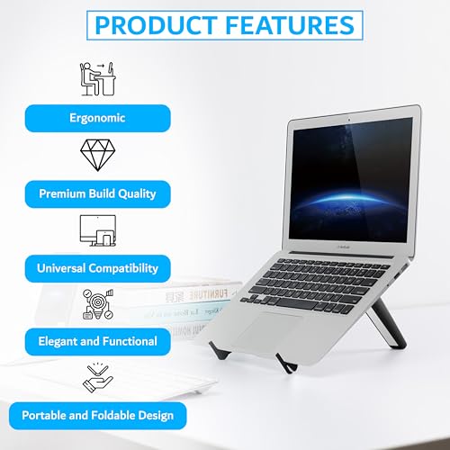 Soporte portátil ajustable para laptop plegable negro miniatura 7