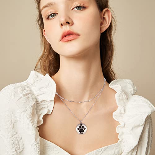 J.MUEN Hundepfote Geschenke 925 Sterling Silber Halskette Geburtstag Weihnachten Schmuck Geschenke für für Schwester Frauen Mädchen
