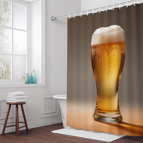 Rideau Douche 150x200 Bière polyester imperméable avec œillets pour baignoire