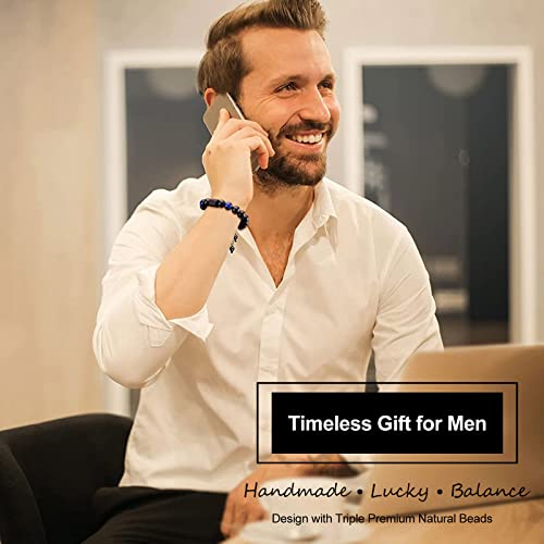 Pulsera para hombre con ónix negro 10MM zodiaco miniatura 7