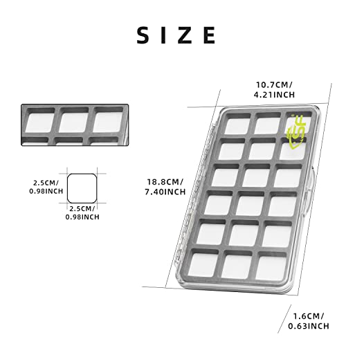 Sf Slim Fly Box For Fly Fishing Super Thin Fishing Boxes Clear 18 Compartments For Fly Hooks Fly Tying Beads #TOP1