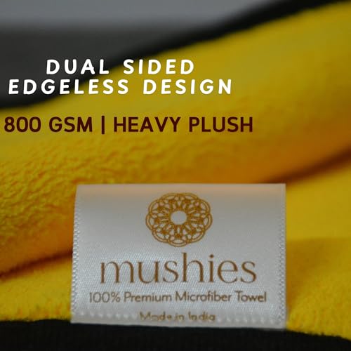 Image of MUSHIES 800 GSM Microfiber Cloth (40x40 cm, Pack of 4) Double Layered Highly Absorbent Heavy Plush Microfibre Towel Cloth for Car Cleaning, Washing, Drying, Polishing & Detailing (Pink)