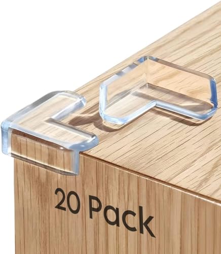 Image of TEKCOOL Silicon Corner Protector for Sharp Edges, Table Corners Edge Protector for Kids, Bed Corners Edge Protector for Furniture, Baby Proofing Edge & Corner Guards (Transparent, Pack of 20)