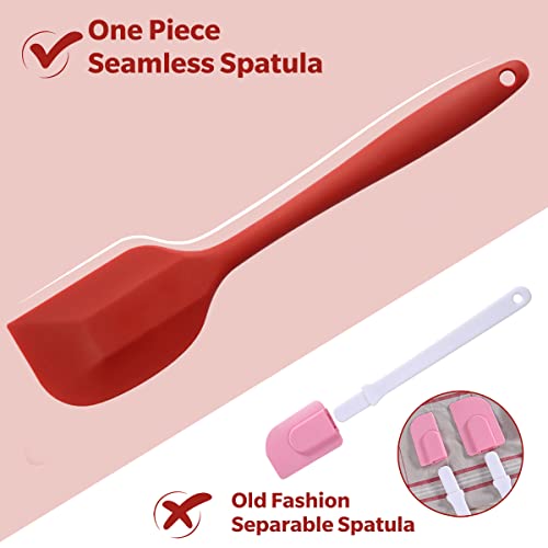 Wanbasion 10.83Inch 600°F Red Spatula Silicone Heat Resistant, Kitchen Silicone Spatula For Cooking, Dishwasher Safe Rubber Spatula For Baking Cake Pancake #TOP2