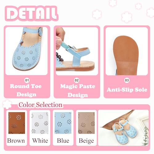 Image of Flaryzone Girls Sandals Closed Toe Summer Flats Dress Sandals Shoes Toddler /Little Kid