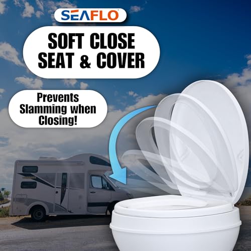 SEAFLO Residential Height Camper/RV Toilet, 18.5” Standard Height, Gravity Flush System, Foot Pedal Operation, Soft Close Seat, Easy-to-Clean Oversized Bowl, 4-Year Warranty - Image 5