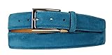handmacher schuhe berlin Gürtelbreite 35 mm. Handmacher Leder-Gürtel für Herren in Petrol, aus Veloursleder, Länge 95 cm