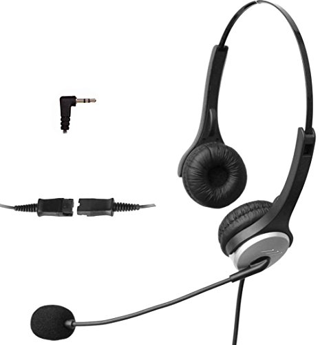 4Call K502QJ35 3.5mm Dual Telephone Headset for Business Office Deskphones Alcatel Lucent IP
