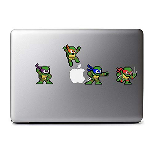 Retro 8-Bit Teenage Mutant Ninja Turtles (Combo Pack) Decals for MacBook, iPhone 5S, Samsung Galaxy S3 S4, Nexus, HTC One, Nokia Lumia, BlackBerry