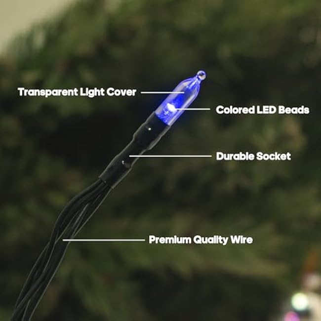 Battery Operated Christmas Lights Outdoor, 2 Pack 17.7FT 50 Multicolor Mini LED Xmas Lights, Luces Navide?as String Lights with Remote Control, 8 Lighting Modes,Timer for Holiday Decoration