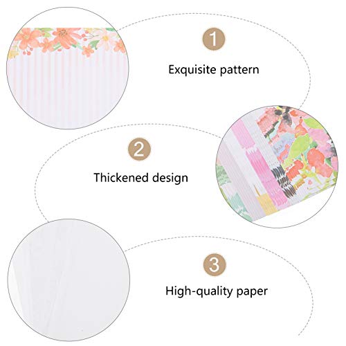 STOBOK 40Pcs Papelaria Papel Da Flor Da Mola Impresso Correio Carta Papel Carta Escrita De Papel Vin