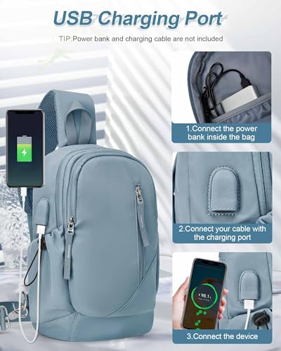 Image of Small Black Sling Crossbody Backpack Shoulder Bag for Men Women
