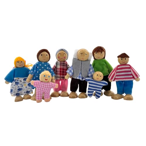 Set de casa de muñecas de madera OKOK - 8 piezas miniatura 1