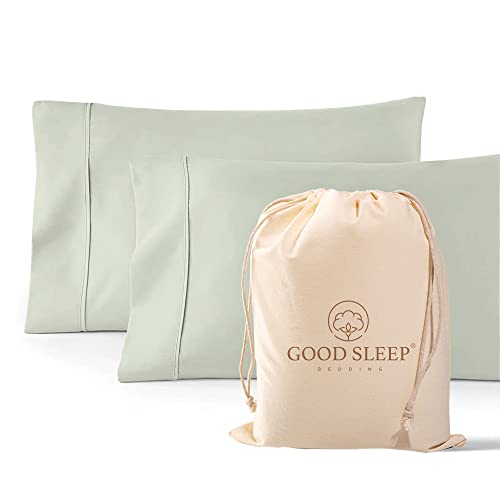 1000 TC Sage Standard Pillowcases Set of 2 100% Egyptian