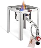 ARC 55,000BTU Propane Burner Stainless Steel Outdoor Camping Gas Stove Cooker,for Turkey Fry,Homebrewing,Crawfish Boil,and More!