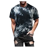 Herren T-Shirt Sommer Rundhals Casual Fashion Kurzarm Bedrucktes Vintage T-Shirt Slim Fit Baumwolle-Anteil Cooles Basic Männer T-Shirt Crew Neck Jungen Kurzarmshirt O-Neck Kurzarm Sleeve Top