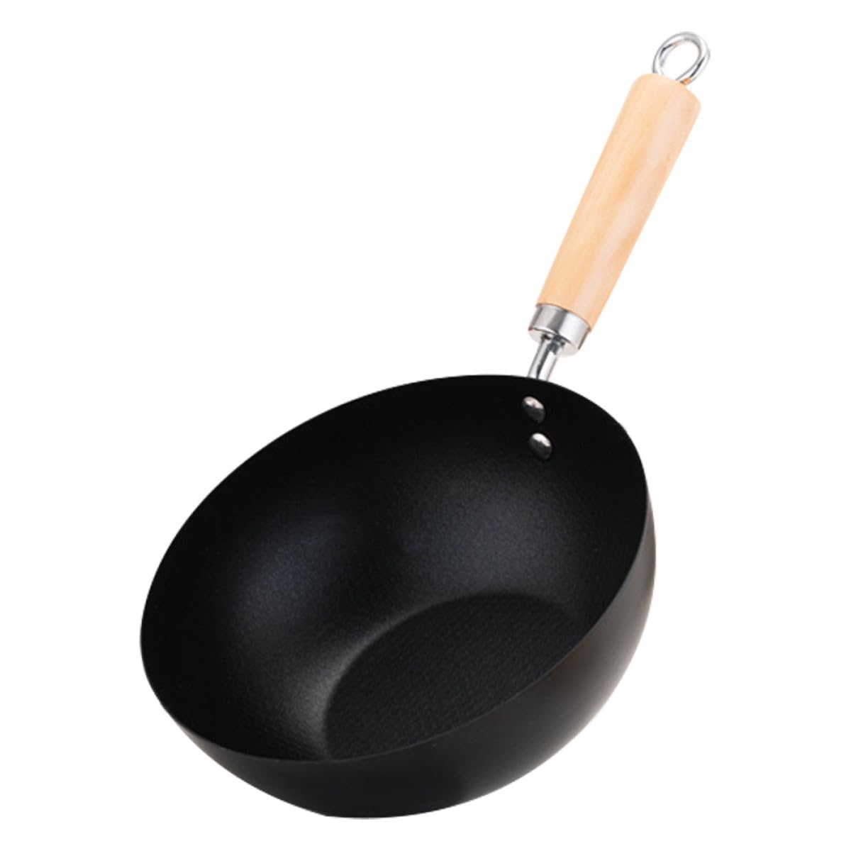 OSALADI Mini Padella Wok in Acciaio Inox 22 Cm Antiaderente senza Rivestimento con Manico Ergonomico, Padella per Uova e Cucina Quotidiana Adatta a Fornelli a Induzione a Gas, Accessorio