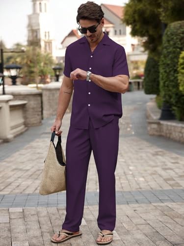 Image of TAGDO Men's Cotton Night Suit Pajama Sets | Night Pants for Man | Co-ord Set for Men |Modern Loungewear (2058)