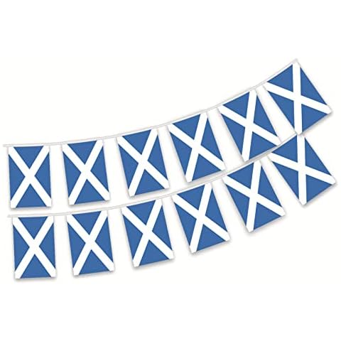 5M Scotland Bunting Banner Scottish Flag Bunting Outdoor,World Cup Football 2022 Decorations Scotland Bunting with 20 Rectangular Scotland Flags Waterproof Football Bunting for Garden Bar Club Cover