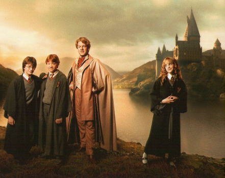 Amazon.co.jp: ブロマイド写真☆『ハリー・ポッター』学校と4人/ハリー