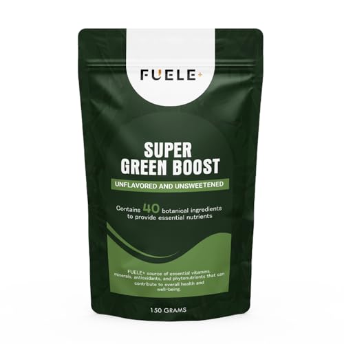 FUELE+ Super Greens Powder - Gut Health Supplements with 40 Super Foods for Complete Gut Repair - Vegan Immune Boosting Formula for Optimal Health