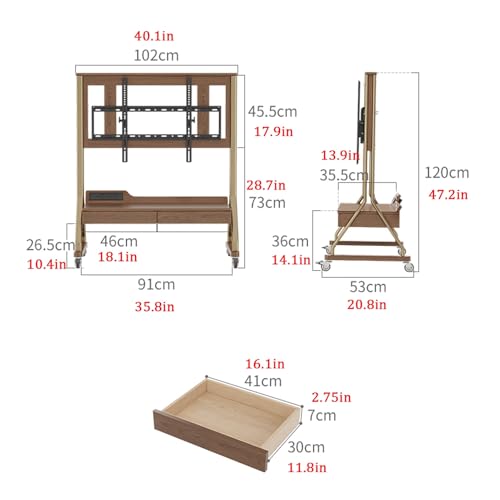 Soporte móvil para TV, ajustable y con ruedas, 40-85 pulgadas miniatura 4