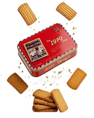 Image of The 1970 Shop 100% Atta Biscuit | Made in Desi Ghee | 0% Maida | No Preservatives | No Palm Oil | Authentic Indian Snack | Atta Biscuit For Healthy Tea Snacking | Premium Handmade Cookies | Eggless & Vegetarian | 400g
