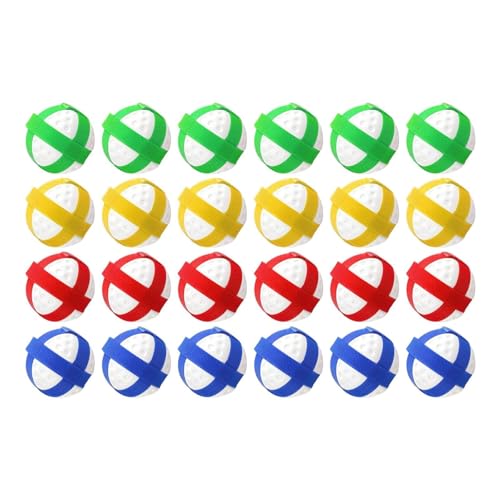Menolana 24Pcs Mini Balls Replacement Interactive Fun Party Game Gifts Hook and Loop Small Sport Balls for Teens Practice