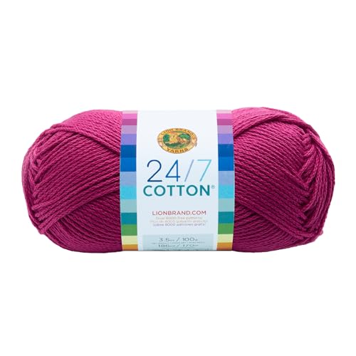 Lion Brand Yarn Lightweight 24/7 Cotton Yarn for...