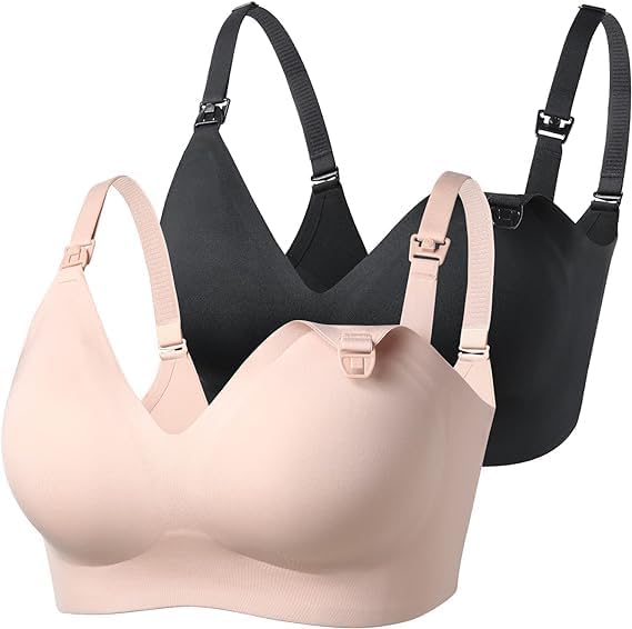 Momcozy Nursing Bras for Breastfeeding, Seamless Maternity Bra Ultra Comfort Smooth Wireless Pregnancy Sleeping Bralette