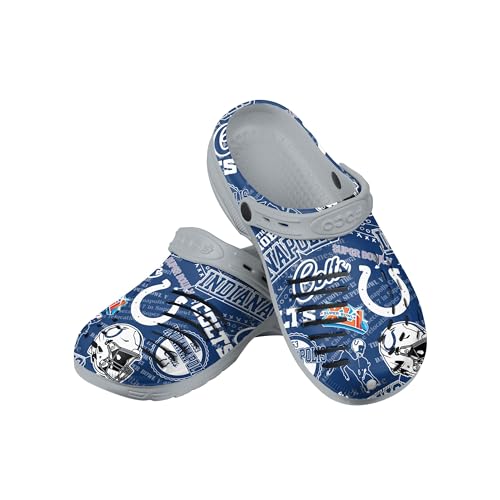 FOCO Indianapolis Colts NFL Mens Historic Print Clog with Strap - L