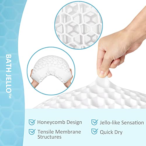 Sunlit Bath Jello Gel Bath Pillows, Lumbar Pillow For Bathtub, Back Support Pillow, Gel Pillow With Non-Slip Suction Cups For Lumbar, Back Rest Support, Fits Curved Or Straight Back Tubs, White #TOP3