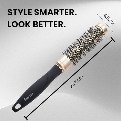 Image of Midazzle Professional Blow Dry Curl Hair Brush for Frizz-Free Styling, Curling, Volumizing & Waves for Women & Men, All Hair Types, Salon & Personal Use (MIHB0012)