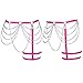 Women's Body Harness Fashion Leg Garter Belt Plus Size Metal Chain Cutout Garter Thigh Punk Gothic Carnival Wife Clothing Rose Red